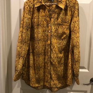 Style & Co. Long Button Front Silky Blouse